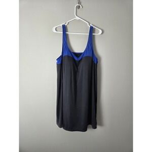 Swimsuits For All Tankini Top Swim Dress Plus Size 22 Colorblock Blue Black